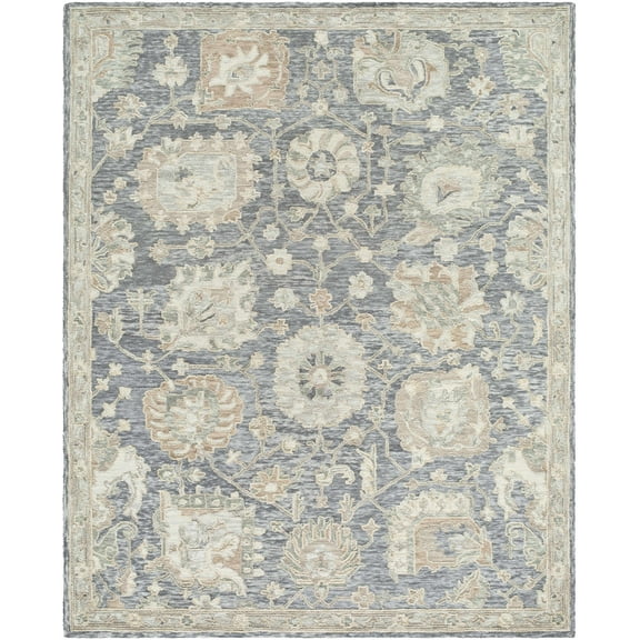 BoutiqueRugs Auryon Traditional Floral Area Area Rug - Gray Blue, Off White - 2' x 3'
