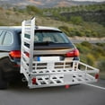 thumbnail image 7 of Aluminum 50 x 29.5 x 9 in Iron Hitch Cargo Carrier, 800lbs Capacity Trailer Hitch Mounted Cargo Basket, Compatible with vehicle with a class Ill or IV 2" hitch receiver, 7 of 7
