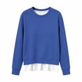 thumbnail image 6 of Women Layered Sweatshirt Sevevn Crew Neck Long Sleeve Fake Two Piece Casual Pullover Tops for Daily Casual Outfits, 6 of 6