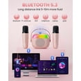 thumbnail image 3 of Máquina de karaoke Aadmd Mini portátil Bluetooth con 2 micrófonos, color rosa, 3 of 7