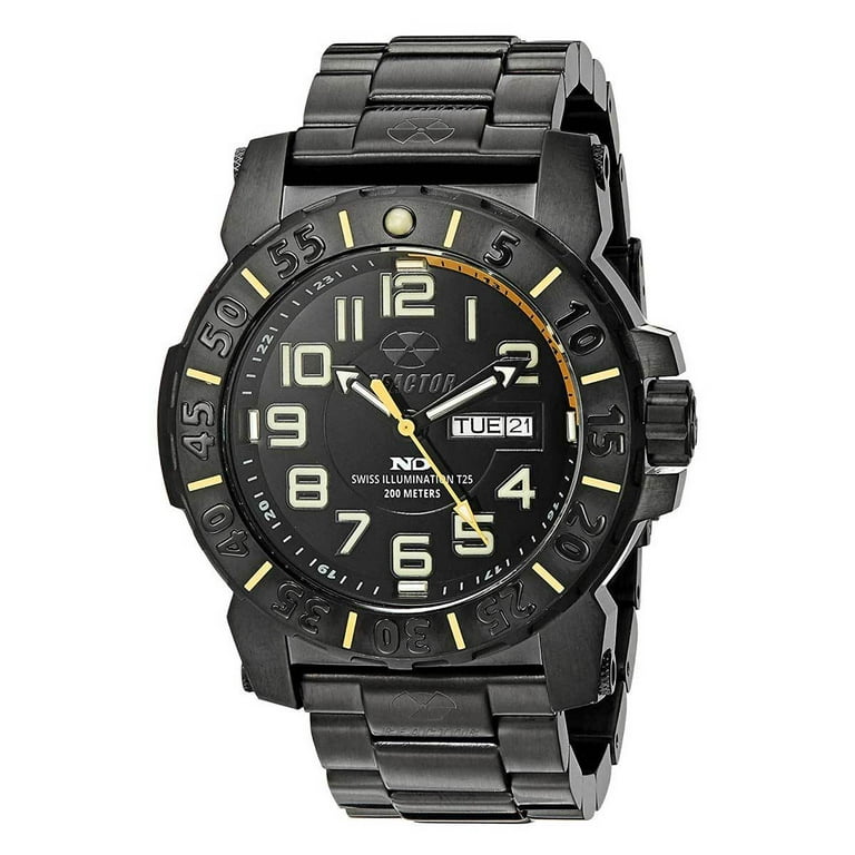 REACTOR Trident Watch Mens, Black Yellow,