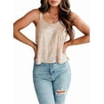 thumbnail image 2 of Women'S Sequin Tank Top Sleeveless Camisole Vest Tank Tops Shining Shirts Champagne S, 2 of 7