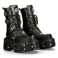 thumbnail image 2 of NEW ROCK BOOTS TANK373-S1 Black Leather Unisex Combat Platform Biker Goth Shoes 36, 2 of 6
