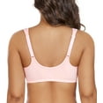 thumbnail image 5 of Exerin Women's Plus Size Front Closure U-Back Underwire Wide Strap Everyday Bra(Pink,34DD), 5 of 5