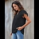 thumbnail image 4 of Blusa de Mujer con Cuello en V y Mangas con Volantes, Blusas Holgadas, Elegantes, Casuales, Lindas, para Verano Negro L, 4 of 9