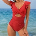thumbnail image 2 of MSJUHEG Monokini,Shapewear Swimsuits for Women,Strapless Swimsuits for Women,One Piece Bathing Suit for Women,Monokini Swimsuits for Women,Hollow Monokini Swimwear,Push Up Swimsuits for Women Red 2XL, 2 of 4