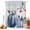 Sage blue, variant on Navy Blue Pumpkin Fall Shower Curtains for Bathroom, Thanksgiving Botanical Pastoral Waterproof Fabric Shower Curtain, Decorative Bathroom Curtain for Bathtub, 36"x72", No Hooks Included