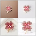 thumbnail image 4 of Elegante broche de trébol con cristales de imitación y trébol de cuatro hojas, para solapa, joyería del Día de San Patricio para mujer, accesorios de vestir, color rosa, 4 of 8