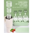 thumbnail image 2 of Bandeja para cubitos de hielo para vasos de 30 a 40 oz, 3 moldes cilíndricos de silicona con tapa y recipiente para congelador, fácil de llenar y liberar, para whisky y cócteles, sin BPA., 2 of 5