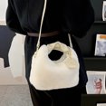 thumbnail image 3 of Bolso de felpa de moda para mujer, bolso de mensajero sencillo e informal de invierno, bolso de mano retro para mujer, 3 of 6