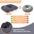 thumbnail image 3 of Inflatable Hemorrhoid Pillows, Donut Pillow for Tailbone Pain, Adjustable Inflatable Seat Cushion for Bed Sores, Postpartum Pregnancy, Car Seat, Airplane(Grey), 3 of 7