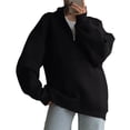 thumbnail image 3 of Sudaderas para Mujer, Sudaderas con Media Cremallera y Sudaderas con Cremallera de un Cuarto. Conjuntos de Moda de Otoño 2025. Negro (Fino) XXL, 3 of 10