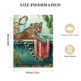 thumbnail image 2 of Acheng  Bathroom Animal Canvas Wall Art Jungle Animal Leopard Art Prints for Home Bedroom Decor Framed Ready to Hang (Green, Small) 16x20 in, 2 of 5
