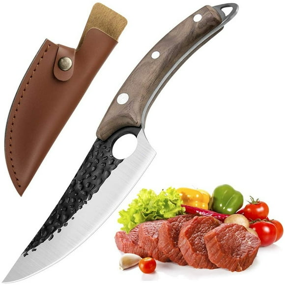 Couperet à Viande Professionnel de 8 Pouces - Couperets Chinois/ Couteaux de Chef, Couteau de Cuisine Tranchant Durable en Acier Inoxydable avec Poignée Ergonomique