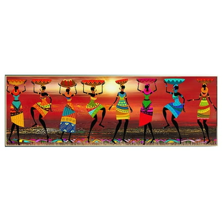 

Single African Women Dance Oil Painting Canvas Mural Home Decoration