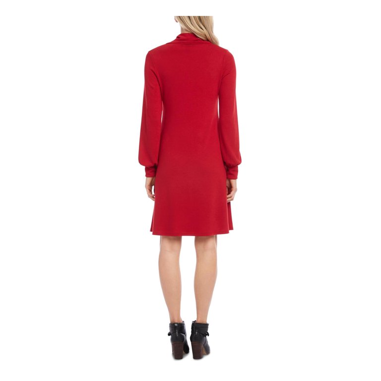 karen kane red dress Flare Sleeve Embroidered Dress