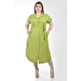 thumbnail image 1 of Vestido camisero de lino Roman Fashion /Tallas Extras 2107 (Pistache) verde claro 40, 1 of 6