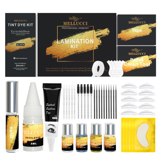 Kit de estiramiento de pestañas y laminación de cejas MELLUCCI Black Color