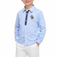 thumbnail image 2 of Swuxness Toddler Long Sleeve Turndown Collar Blouse Casual Shirt Solid Color Button Closure Casual Top, 2 of 5