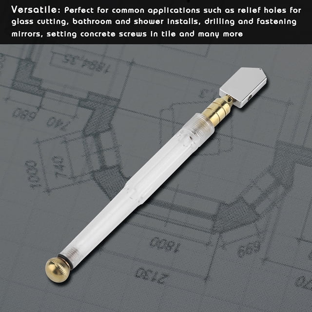 Cortador de vidrio para cortar espejos, cortador de vidrio recto con mango de metal Supercutter para cortar vidrio Cortador de vidrio Materiales ecológicos Jadeshay A
