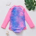 thumbnail image 4 of Swim Suits for Girls One Piece Surfing with Long Sleeve Sun Zip Up Ruffles Bathing Suit, 4 of 7