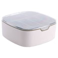 thumbnail image 1 of pitrice 5 Grids Data Cable Box Transparent Container Multifunction Desk Makeup Dustproof Key Case Office Stationery Supplies White Coffee, 1 of 6