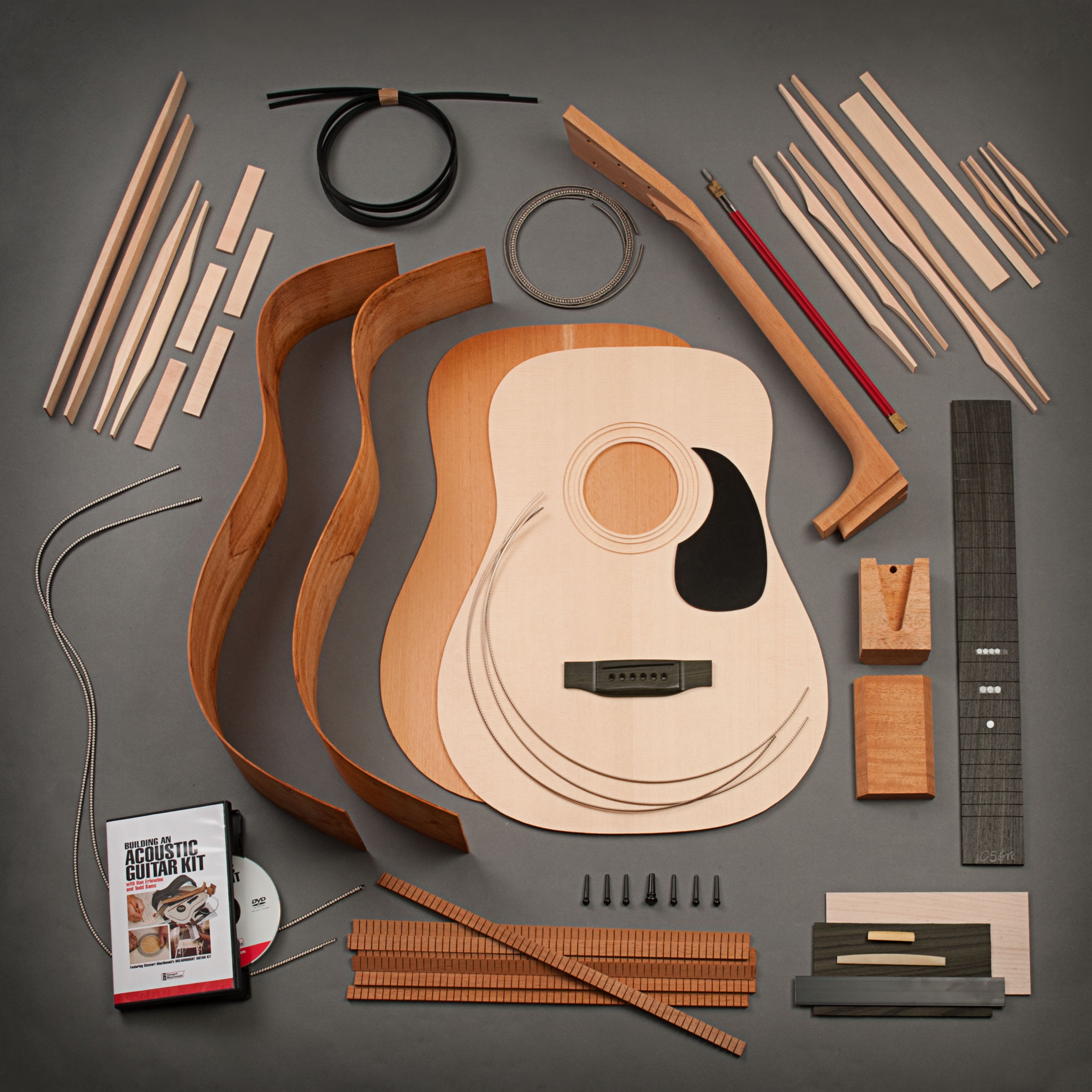 StewMac Build Your Own Dreadnought Acoustic Guitar Kit, Dovetail Neck