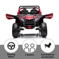 thumbnail image 3 of LUIBAS 24V 4WD 2-Seater Battery Powered Ride On Car XXXL Ride On Toys for Big Kids Electric UTV Off-Road Truck Vehicles with Remote Control, EVA Rubber Tires, Bluetooth for Kids 3-12 Year, Red, 3 of 6