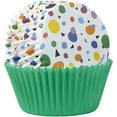 thumbnail image 3 of Wilton Geometric Print and Solid Green Cupcake Liners, 75-Count, 3 of 4