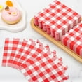 thumbnail image 4 of 120 Pcs Red Gingham Napkins, Disposable Christmas Paper Napkins Red and White Plaid Napkin Scalloped Checkered Napkin for Christmas, BBQ, Birthday, 5 x 5 Inches, 4 of 14