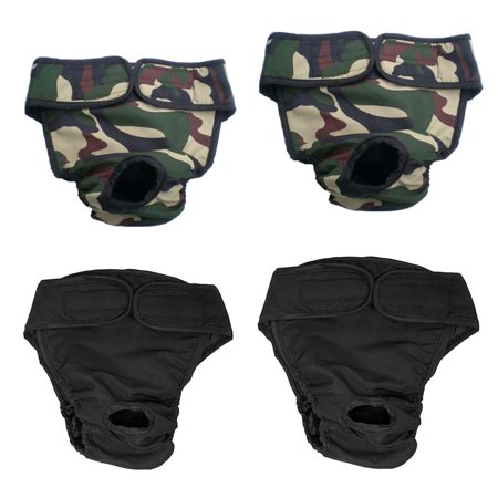 4 Diapers, Comfortable for Male Female Dogs with Strong Fastener Strap, Washable Reusable Panties for Small Pets, XL/M