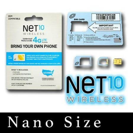 4G/LTE Nano Sim Card Net 10