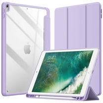 JETech Case for iPad Pro 10.5-Inch and iPad Air 3 (10.5-Inch 2019, 3rd Generation) with Pencil Holder, Clear Transparent Back Shell Slim Stand Shockproof Tablet Cover (Light Purple)