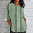 thumbnail image 2 of Xihbxyly Women 3/4 Sleeve Shirts Womens 3/4 Sleeve Cotton Linen Tops Casual Loose Fit Cute Daisy Print T Shirts Summer Round Neck Pullover Blouses Trendy Lightweight Soft Plus Size Tops, 2 of 4