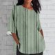 thumbnail image 2 of Tops Y Blusas de las Señoras Cortado 3/4 Manga Impresa Suelta Camisa Casual, Blusas para las Mujeres Casual, 2 of 4