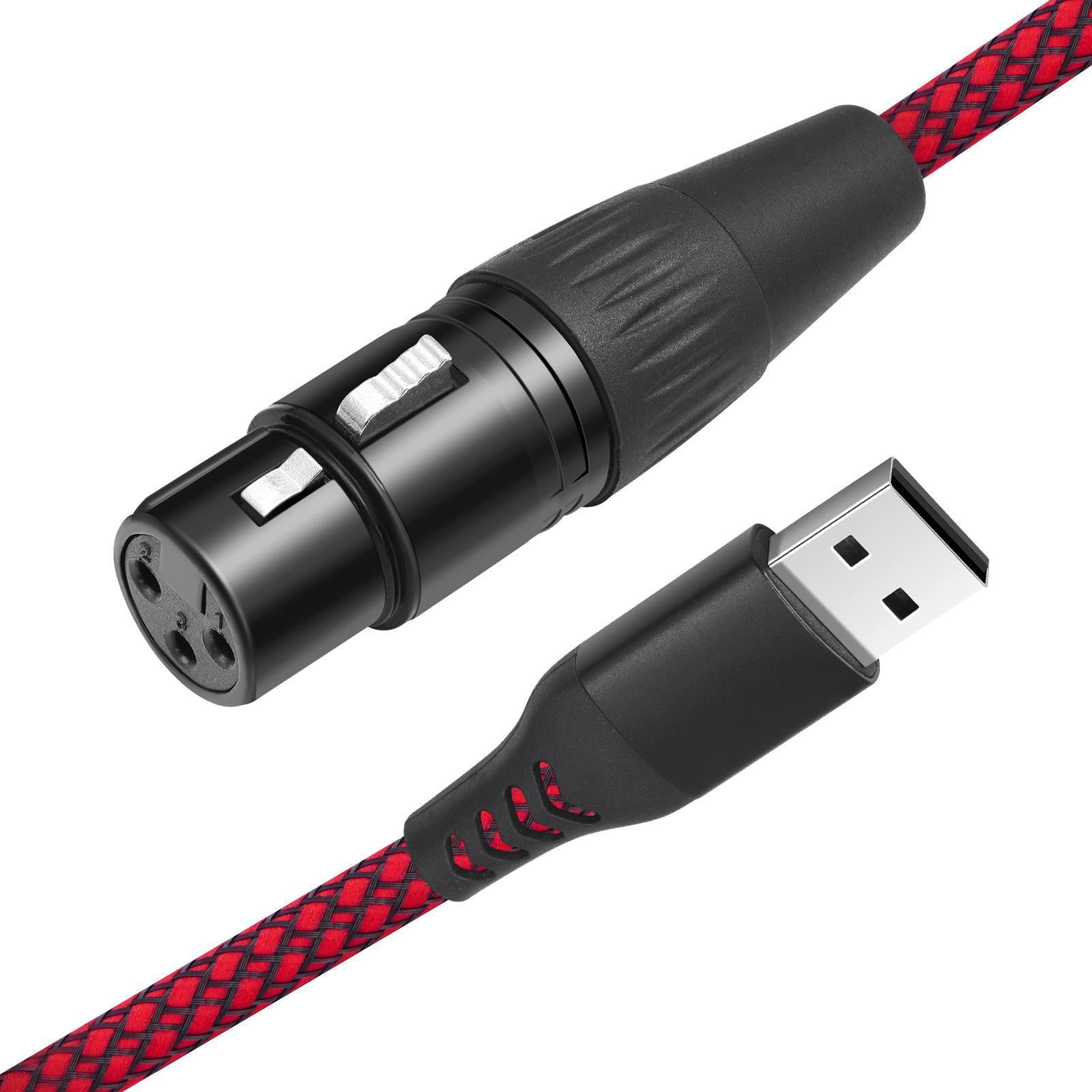 JWQFBC Audio Cord Mic Converter Cable Upgraded USB to XLR Female for Microphone Karaoke 300cm