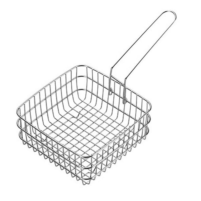 QualitChoice Premium Stainless Steel Frying Basket Versatile Tool For Frying Chips And Draining Fruits And Vegetables Onion Rings