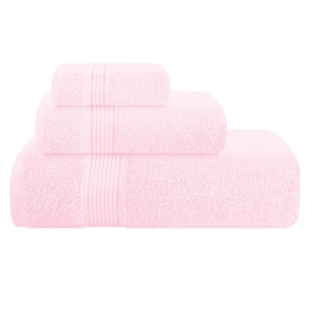 Juego de toallas Belizzi Home Ultra Soft, paquete de 3, algodón rosa