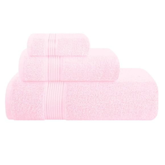 Juego de toallas Belizzi Home Ultra Soft, paquete de 3, algodón rosa
