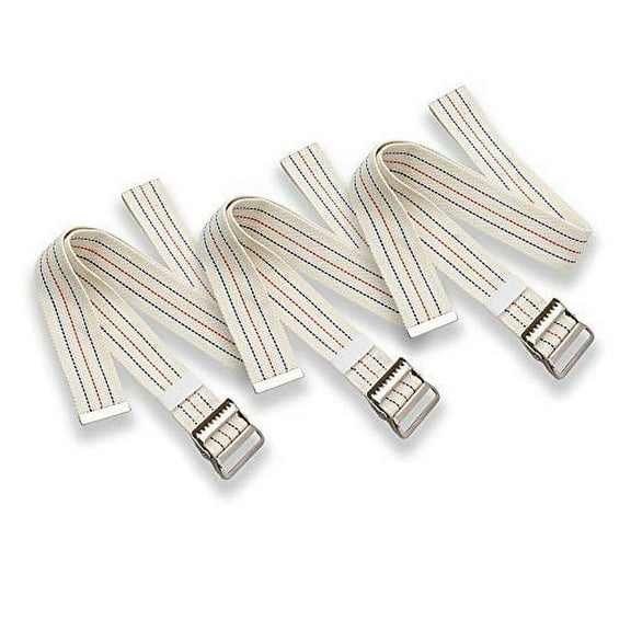 AsaTechmed 3 Pack Gait Transfer Belt Support Hold for Caregiver Home Health Aid - 60 Inch, White