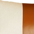 thumbnail image 5 of Set Of Two 18" X 18" Brown and Ivory Faux Leather Zippered Pillow, 5 of 6