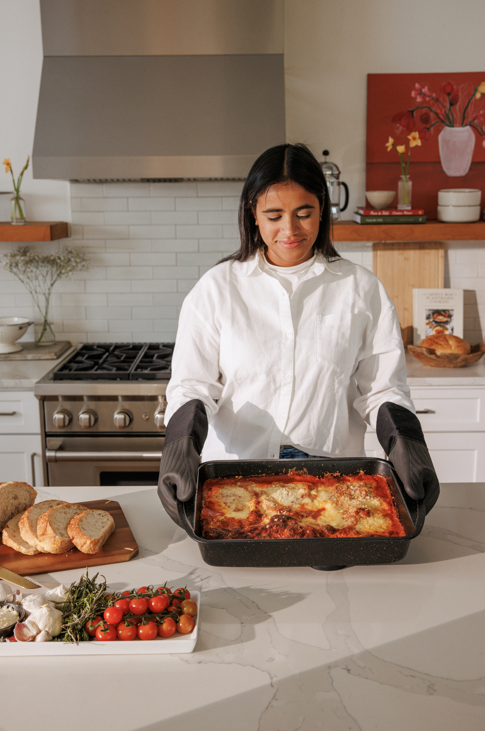 Thyme & Table 15" x 11" Non-Stick Lasagna Pan, Black photo 8
