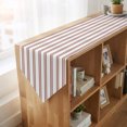 thumbnail image 4 of Red Striped Table Runner Linen Burlap Table Runner 72 Inches Long Modern Stripes Farmhouse Simples Rustic Dresser Scarves for Kitchen Island Coffee Dining Room Party Wedding Holiday 14"x72", 4 of 8