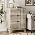 thumbnail image 3 of FANRAL Set of 2 Fluted 3 Drawer Nightstands,Modern Bedside Tables with Anti-Tip Safety Design,Wood End Tables for Bedroom Living Room,Gray Night Stand, 3 of 7