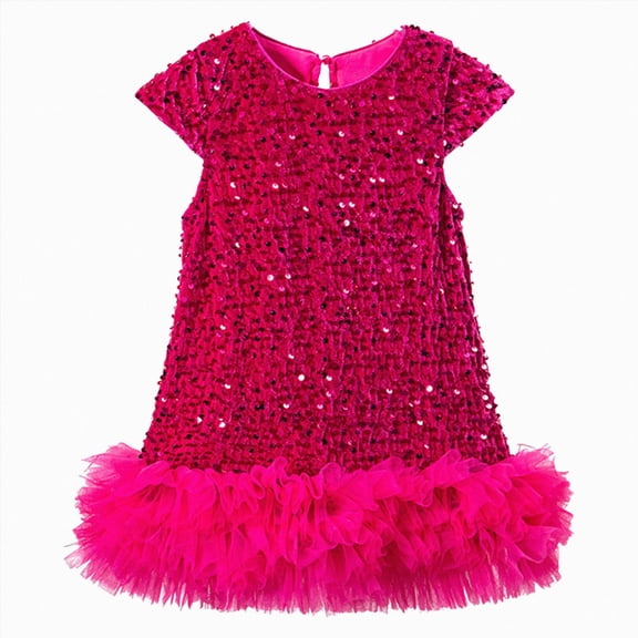 Gvdentm Girls Sequin Dress A Line Sparkly Sleeveless Wedding Gown Party Dresses for Girls