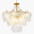 thumbnail image 2 of AFANQI 8-Light Modern Crystal Chandeliers 23.6" Gold Semi Flush Mount Ceiling Light Fixtures for Bedroom Living Room, 2 of 11