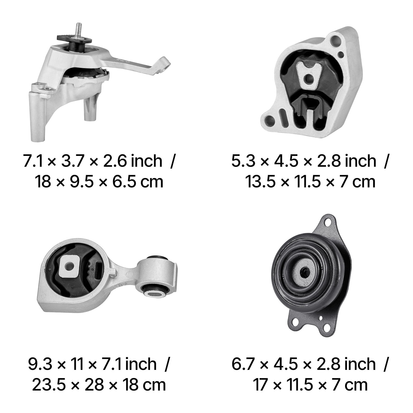 KFFKFF Engine and Transmission Mount Kit Replacement, Set of 4, Fits 2007–2017 Nissan Altima 2.5L L4, Compatible with OE# A4350, A4353, A4340, A4339, Provides Reliable Support