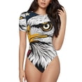 thumbnail image 2 of Picia American Bald Eagle Womens One Piece Swimsuits Modest Tummy Control Bathing Suits Lace Up Slimming Swim Suit-XX-Large, 2 of 9