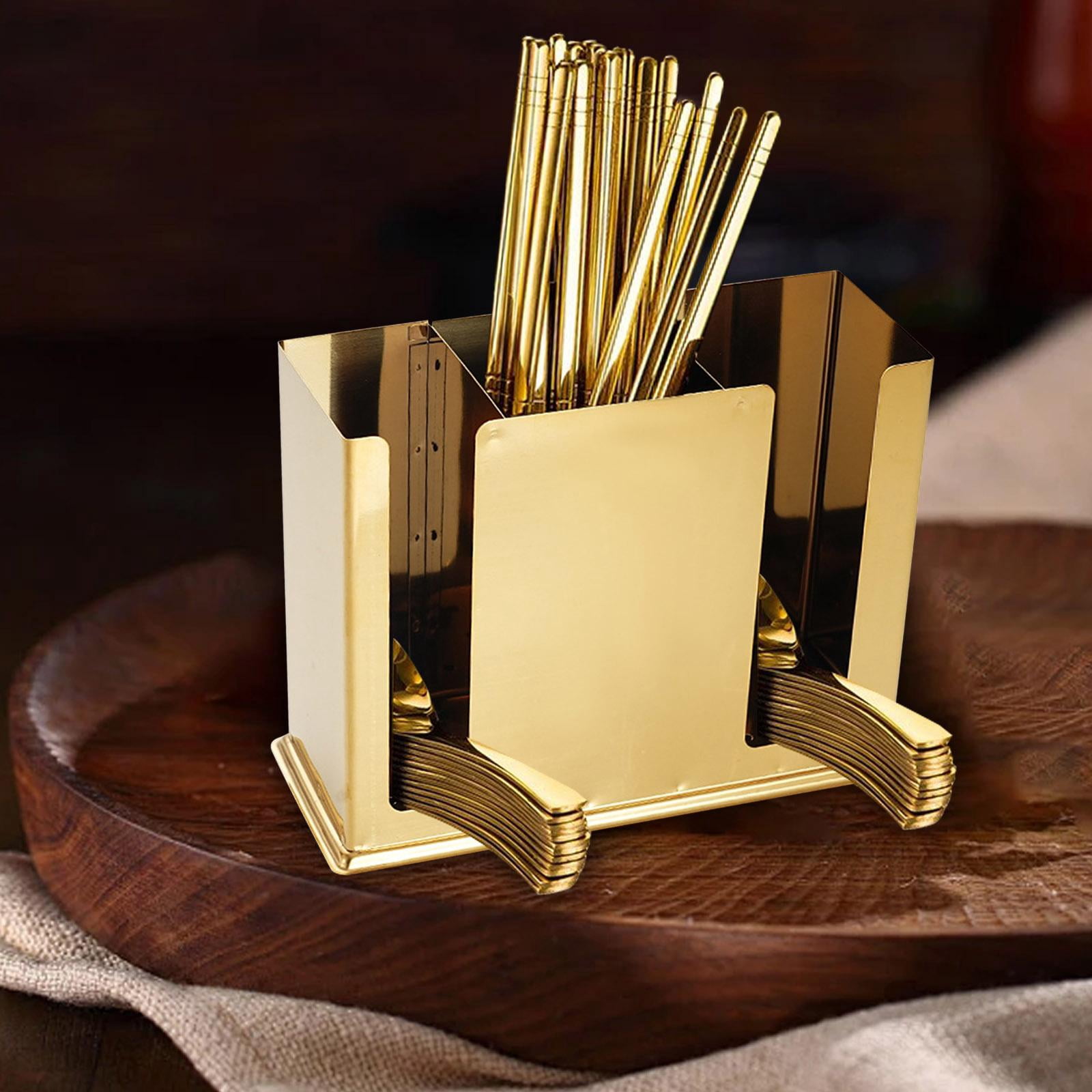 Fiocias Cutlery Storage Organizer Kitchen Utensil Holder Draining Chopstick Cage Utensil Gold