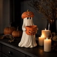 thumbnail image 5 of Ceramic Ghost Statue with Pumpkin Candy Bowl Detachable Lid Halloween Desktop Ornament Holiday Gift Virelaxpo, 5 of 7